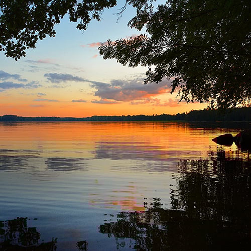 Auringonlasku Kesälahdella